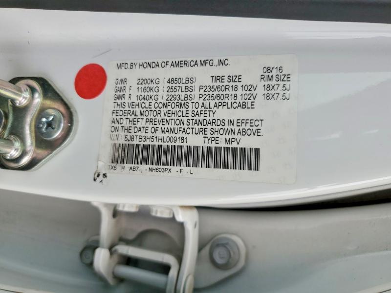 Aukcja sprzedaży 2017 Acura Rdx, vin: 5J8TB3H51HL009181, numer aukcji: 48452516