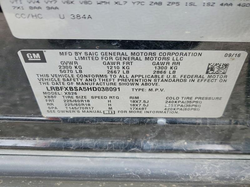 Aukcja sprzedaży 2017 Buick Envision, vin: LRBFXBSA5HD038091, numer aukcji: 41814596