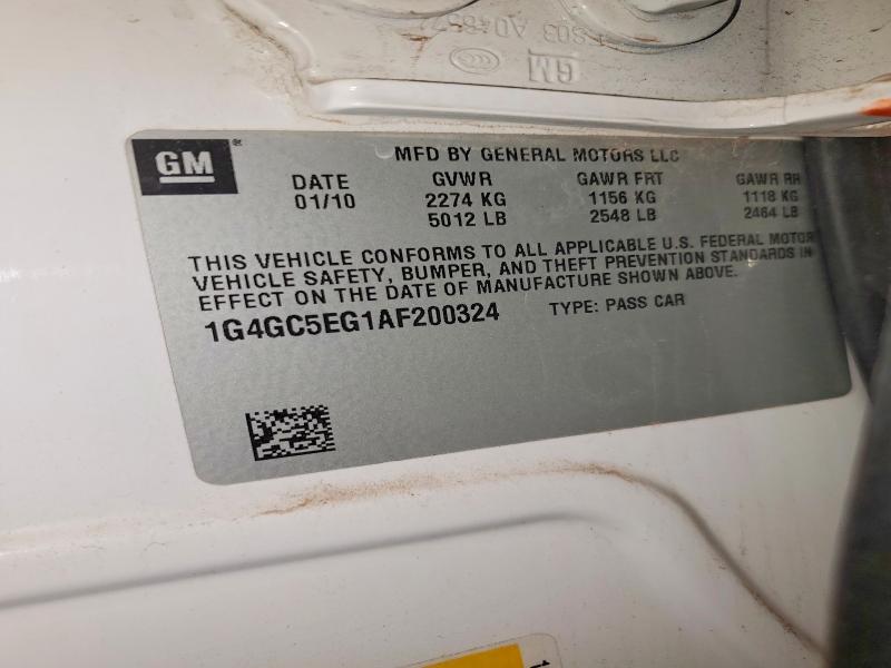 Продаж на аукціоні авто 2010 Buick Lacrosse, vin: 1G4GC5EG1AF200324, номер лоту: 46566556