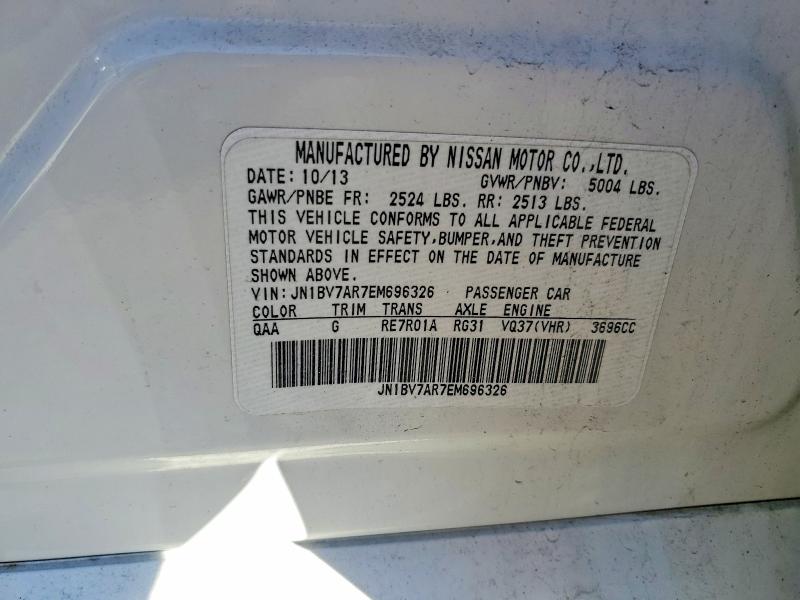 Aukcja sprzedaży 2014 Infiniti Q50, vin: JN1BV7AR7EM696326, numer aukcji: 41872256