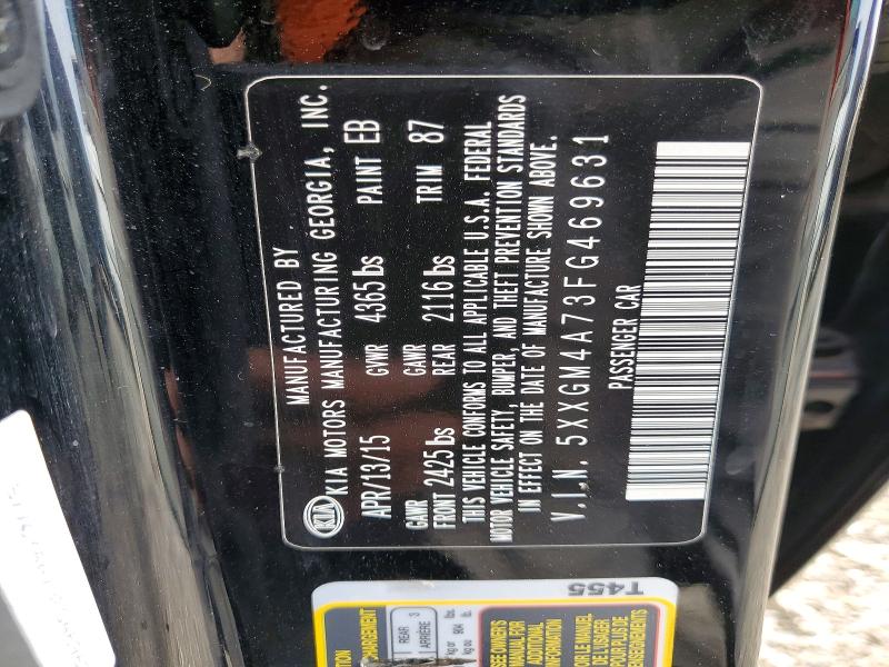 47425756 :رقم المزاد ، 5XXGM4A73FG469631 vin ، 2015 Kia Optima مزاد بيع
