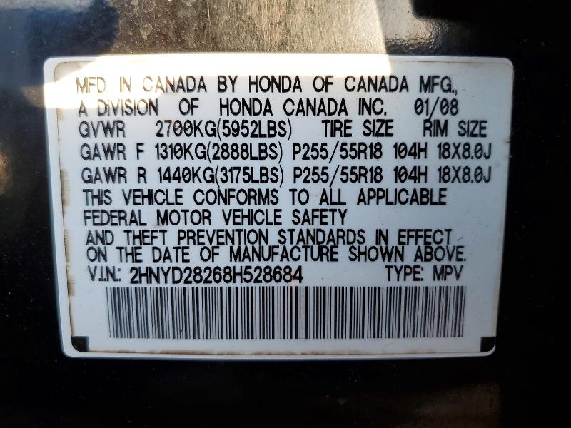 Aukcja sprzedaży 2008 Acura Mdx, vin: 2HNYD28268H528684, numer aukcji: 47005706