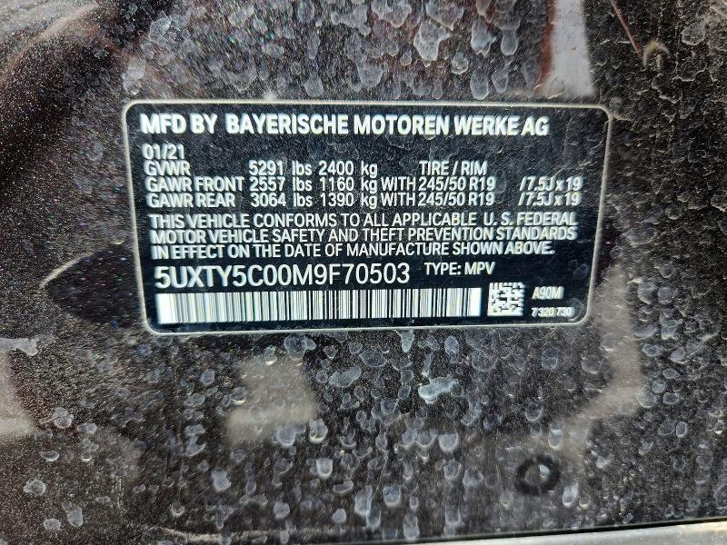 Продажа на аукционе авто 2021 Bmw X3, vin: 5UXTY5C00M9F70503, номер лота: 46421216