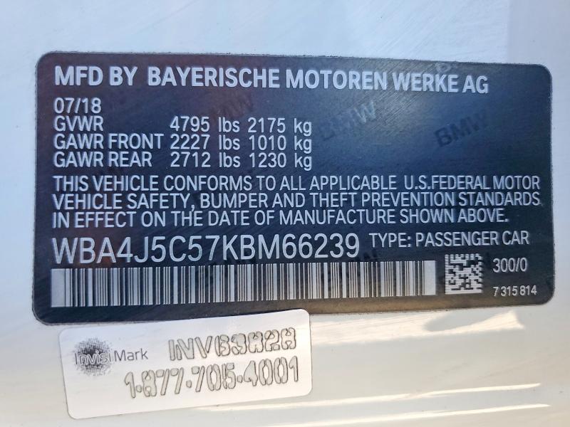Продажа на аукционе авто 2019 Bmw 440i, vin: WBA4J5C57KBM66239, номер лота: 46703976