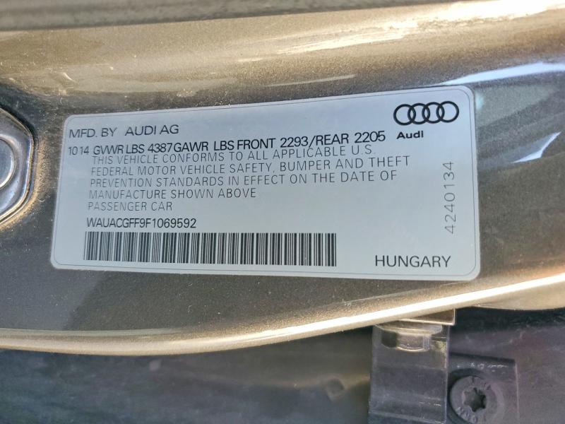 Продажа на аукционе авто 2015 Audi A3, vin: WAUACGFF9F1069592, номер лота: 46283096