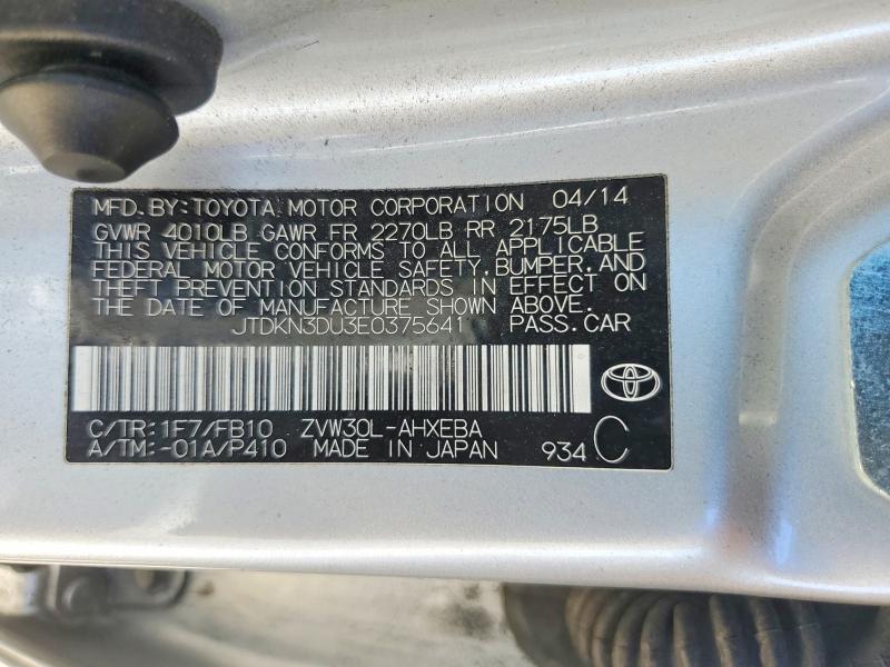 46036186 :رقم المزاد ، JTDKN3DU3E0375641 vin ، 2014 Toyota Prius مزاد بيع