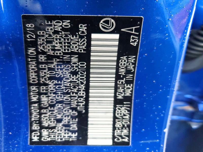 Auction sale of the 2019 Lexus Ux 250h, vin: JTHU9JBH4K2002100, lot number: 79342575