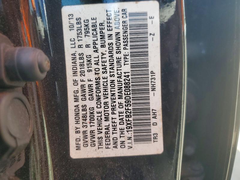 Aukcja sprzedaży 2013 Honda Civic, vin: 19XFB2F59DE088241, numer aukcji: 79771975