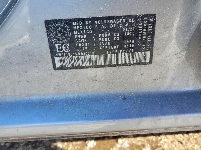 Aukcja sprzedaży 2021 Volkswagen Jetta, vin: 3VWC57BU1MM040210, numer aukcji: 79204915