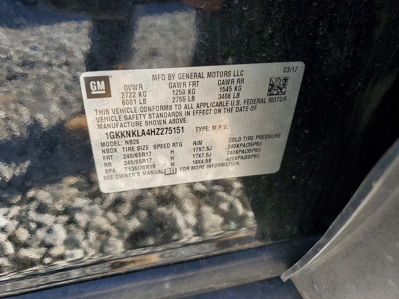 Продажа на аукционе авто 2017 Gmc Acadia, vin: 1GKKNKLA4HZ275151, номер лота: 46316396