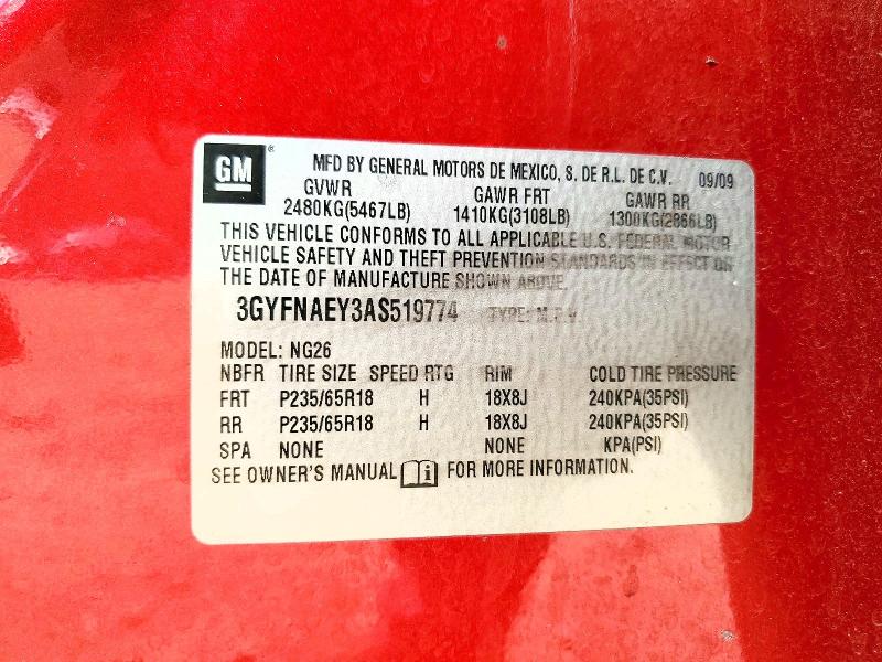 Aukcja sprzedaży 2010 Cadillac Srx, vin: 3GYFNAEY3AS519774, numer aukcji: 47642296