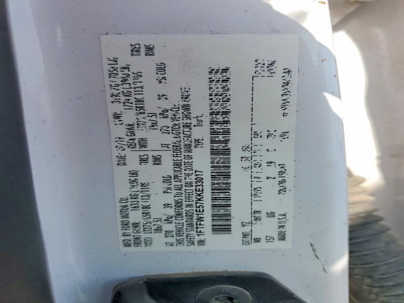 Aukcja sprzedaży 2019 Ford F150, vin: 1FTFW1E57KKE33017, numer aukcji: 48228436
