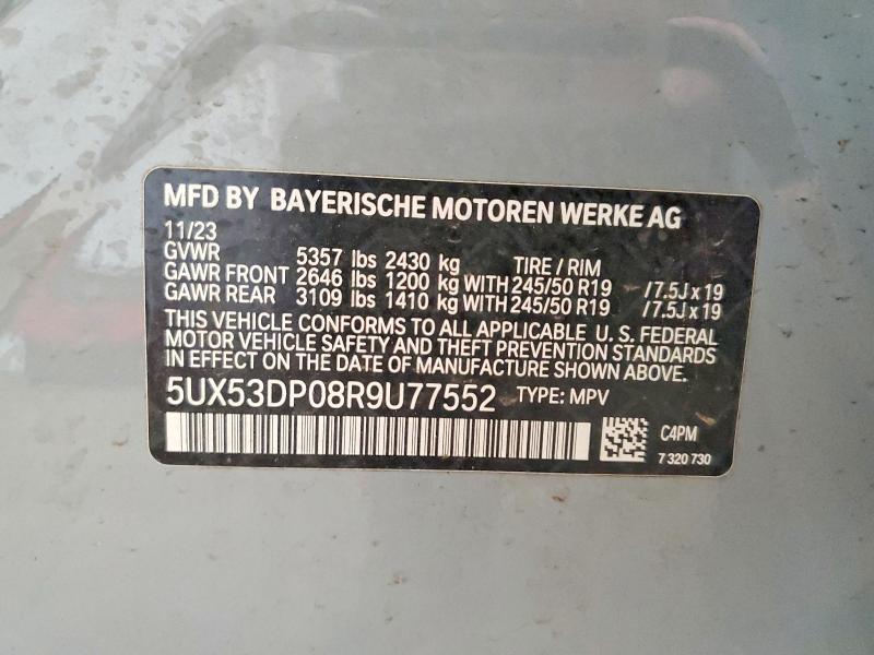 Продаж на аукціоні авто 2024 Bmw X3, vin: 5UX53DP08R9U77552, номер лоту: 47001616