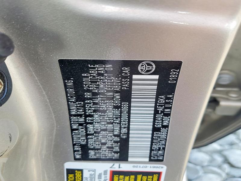 2013 Toyota Avalon მანქანა იყიდება აუქციონზე, vin: 4T1BK1EB2DU040660, აუქციონის ნომერი: 47495746