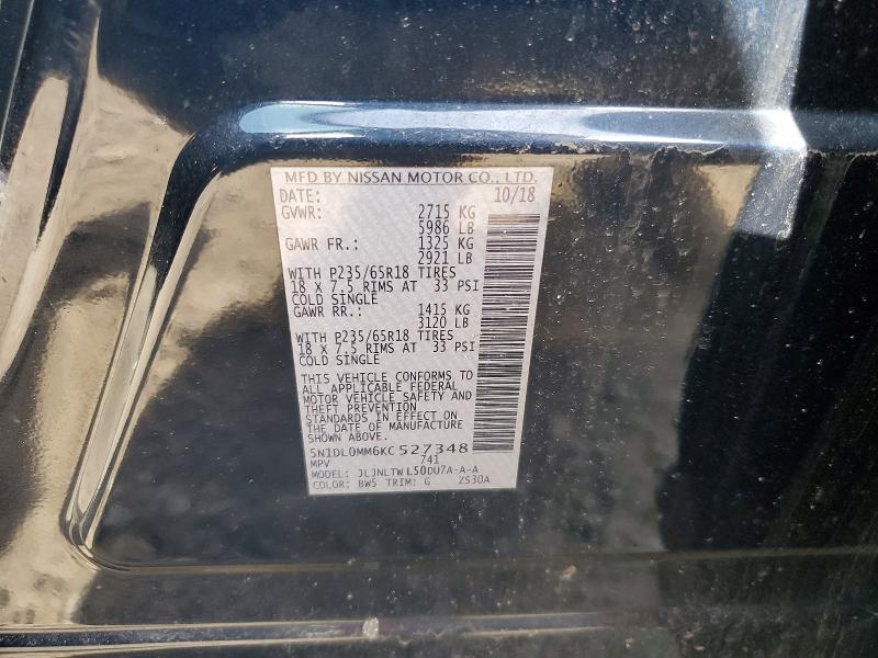 46896766 :رقم المزاد ، 5N1DL0MM6KC527348 vin ، 2019 Infiniti Qx60 مزاد بيع