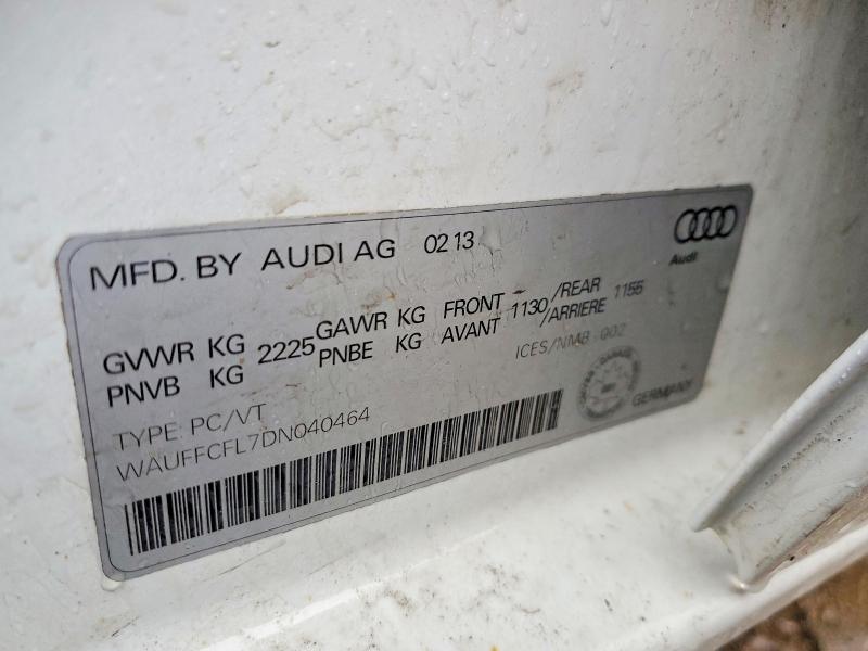 79922815 :رقم المزاد ، WAUFFCFL7DN040464 vin ، 2013 Audi A4 مزاد بيع
