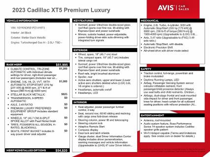 Aukcja sprzedaży 2023 Cadillac Xt5, vin: 1GYKNDRS1PZ141973, numer aukcji: 79385135