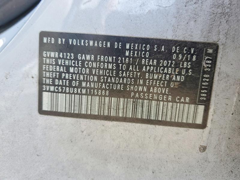Продаж на аукціоні авто 2019 Volkswagen Jetta, vin: 3VWC57BU8KM115868, номер лоту: 47141646