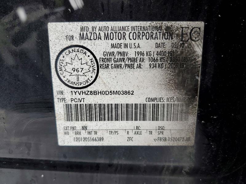 Продаж на аукціоні авто 2013 Mazda 6, vin: 1YVHZ8BH0D5M03862, номер лоту: 45681126
