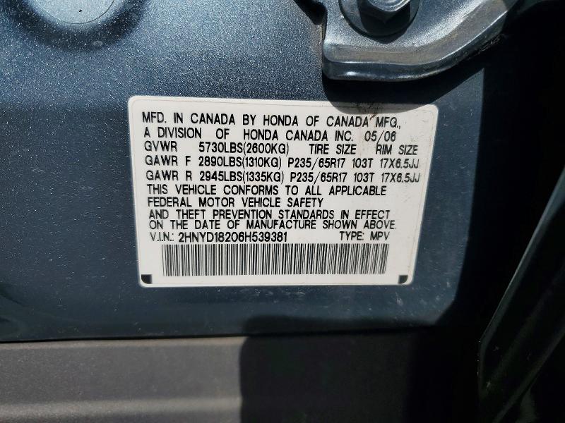 2006 Acura Mdx მანქანა იყიდება აუქციონზე, vin: 2HNYD18206H539381, აუქციონის ნომერი: 47388896