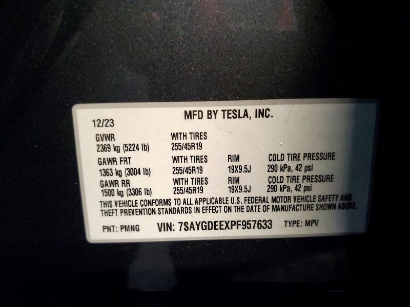 Aukcja sprzedaży 2023 Tesla Model Y, vin: 7SAYGDEEXPF957633, numer aukcji: 47454516