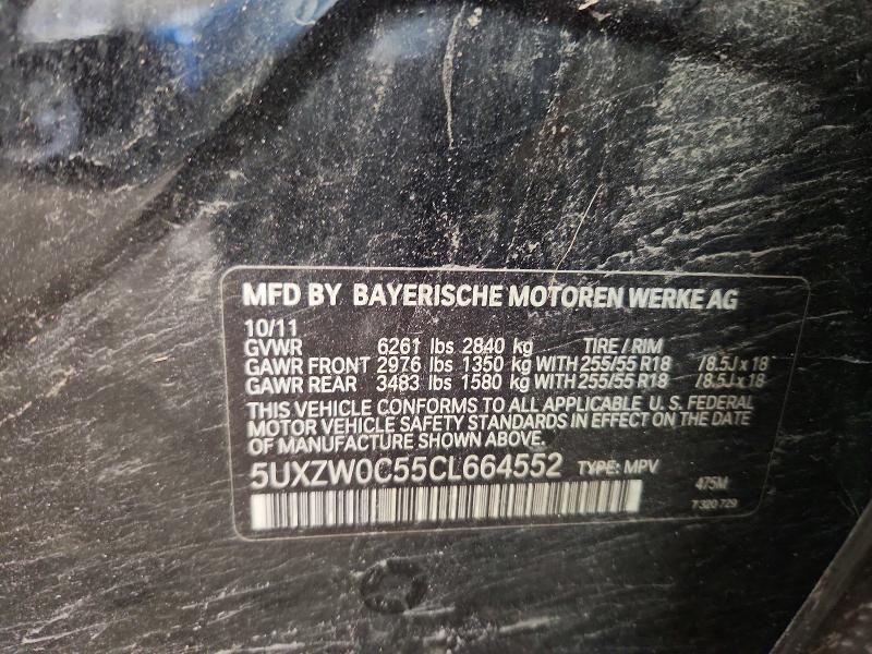 Aukcja sprzedaży 2012 Bmw X5, vin: 5UXZW0C55CL664552, numer aukcji: 46297346