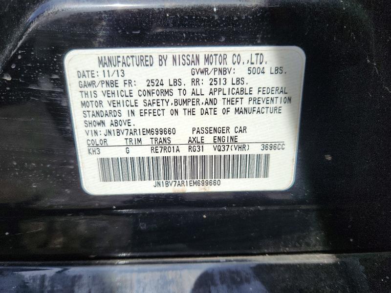 46201226 :رقم المزاد ، JN1BV7AR1EM699660 vin ، 2014 Infiniti Q50 مزاد بيع