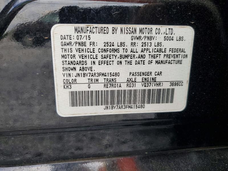 Aukcja sprzedaży 2015 Infiniti Q50, vin: JN1BV7AR3FM415480, numer aukcji: 48174296