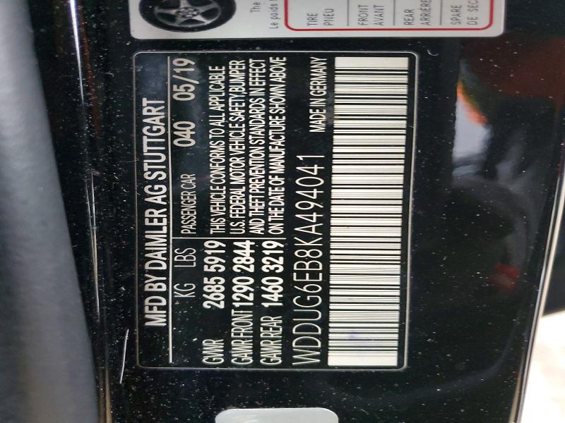 Продажа на аукционе авто 2019 Mercedes-benz S, vin: WDDUG6EB8KA494041, номер лота: 78906755