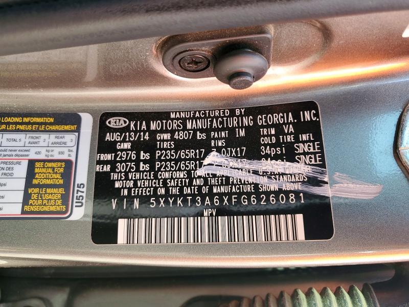 Aukcja sprzedaży 2015 Kia Sorento, vin: 5XYKT3A6XFG626081, numer aukcji: 79760335