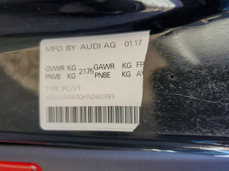 46541706 :رقم المزاد ، WAUANAF40HN060393 vin ، 2017 Audi A4 مزاد بيع