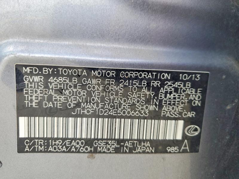 Продажа на аукционе авто 2014 Lexus Is 250, vin: JTHCF1D24E5006633, номер лота: 48210536