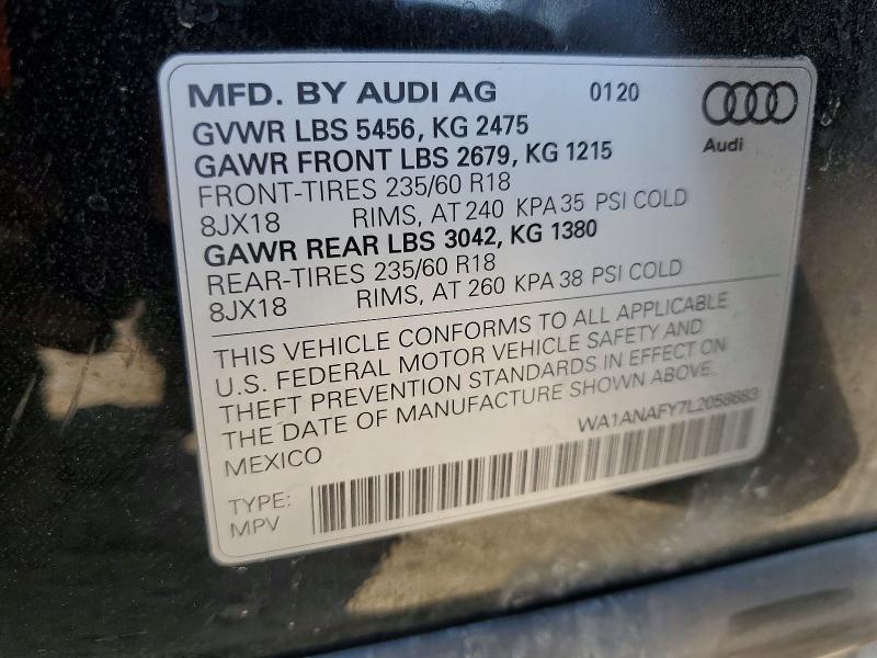 Продажа на аукционе авто 2020 Audi Q5, vin: WA1ANAFY7L2058683, номер лота: 79955275