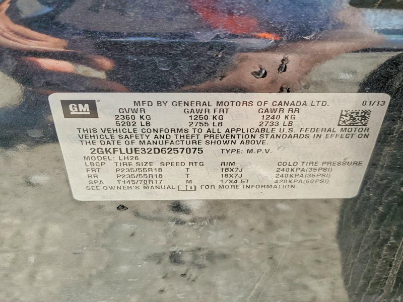 46360356 :رقم المزاد ، 2GKFLUE32D6257075 vin ، 2013 Gmc Terrain مزاد بيع