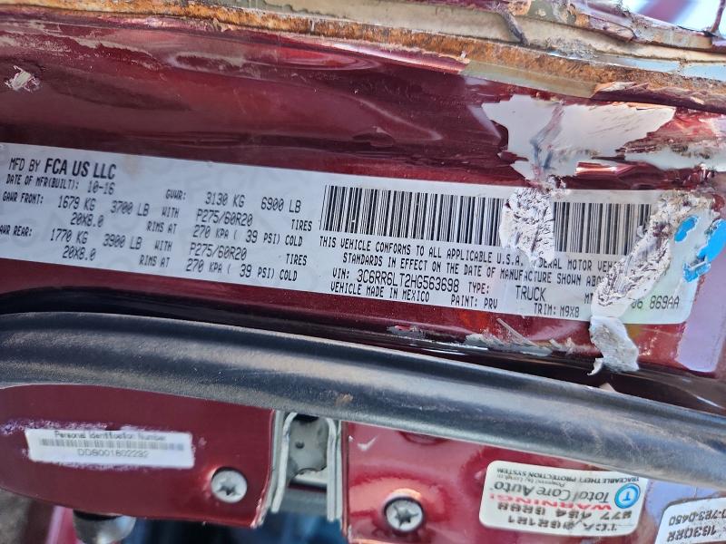 45877886 :رقم المزاد ، 3C6RR6LT2HG563698 vin ، 2017 Ram 1500 مزاد بيع