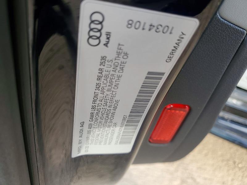 Продажа на аукционе авто 2022 Audi A4, vin: WAUBBAF47NN010857, номер лота: 46977026