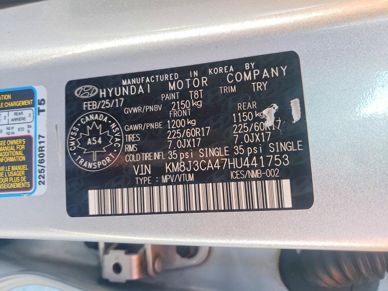79597155 :رقم المزاد ، KM8J3CA47HU441753 vin ، 2017 Hyundai Tucson مزاد بيع