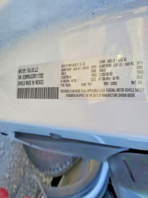 2024 Ram Promaster 3500 მანქანა იყიდება აუქციონზე, vin: 3C6MRVJG3RE117292, აუქციონის ნომერი: 73653505