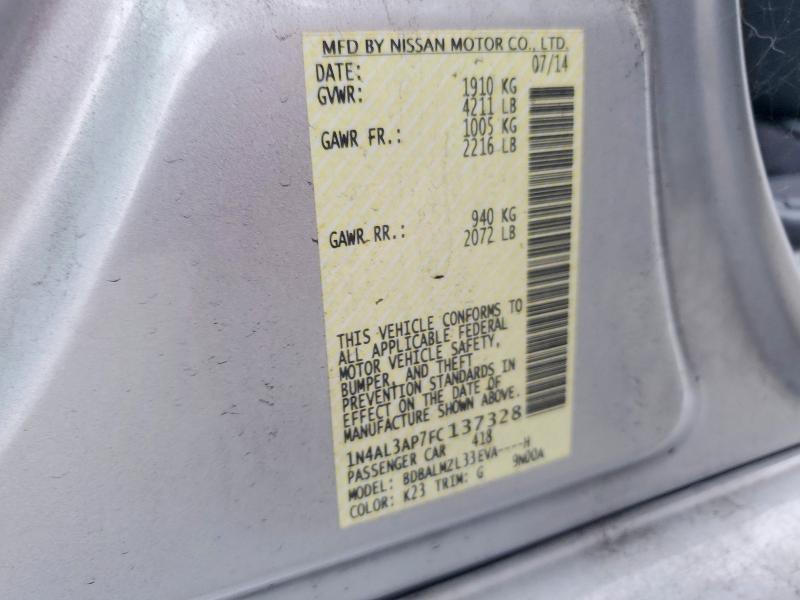 Aukcja sprzedaży 2015 Nissan Altima, vin: 1N4AL3AP7FC137328, numer aukcji: 47140736