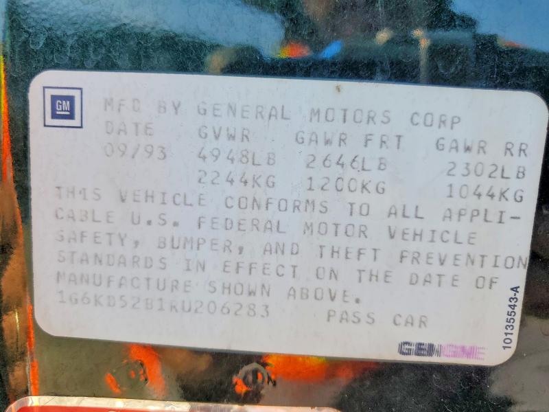Aukcja sprzedaży 1994 Cadillac Deville, vin: 1G6KD52B1RU206283, numer aukcji: 78876135