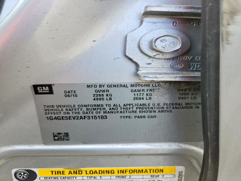 Продажа на аукционе авто 2010 Buick Lacrosse, vin: 1G4GE5EV2AF315183, номер лота: 46692866
