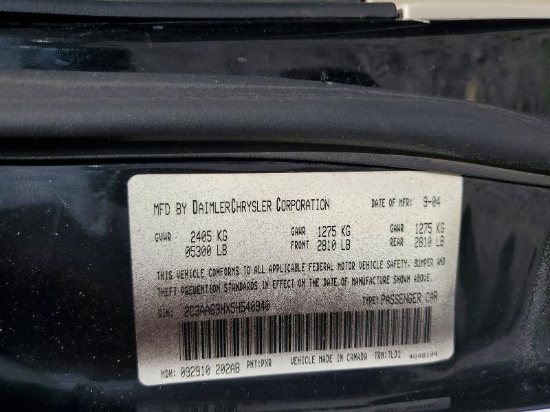 45781176 :رقم المزاد ، 2C3AA63HX5H540940 vin ، 2005 Chrysler 300c مزاد بيع