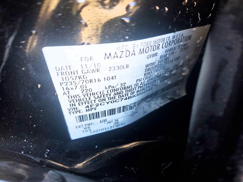 2011 Mazda Tribute მანქანა იყიდება აუქციონზე, vin: 4F2CY0C74BKM02545, აუქციონის ნომერი: 46941626