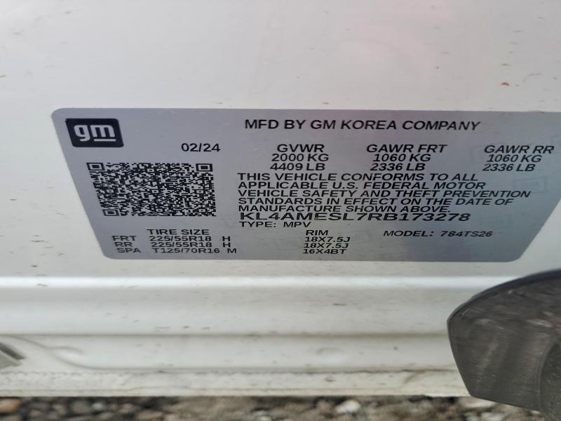 55427906 :رقم المزاد ، KL4AMESL7RB173278 vin ، 2024 Buick Encore Gx مزاد بيع