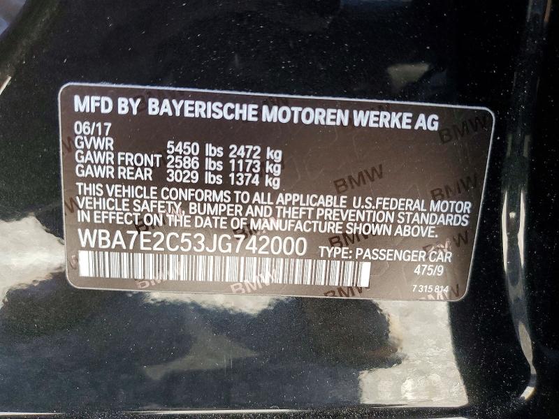 Продажа на аукционе авто 2018 Bmw 740, vin: WBA7E2C53JG742000, номер лота: 45843826