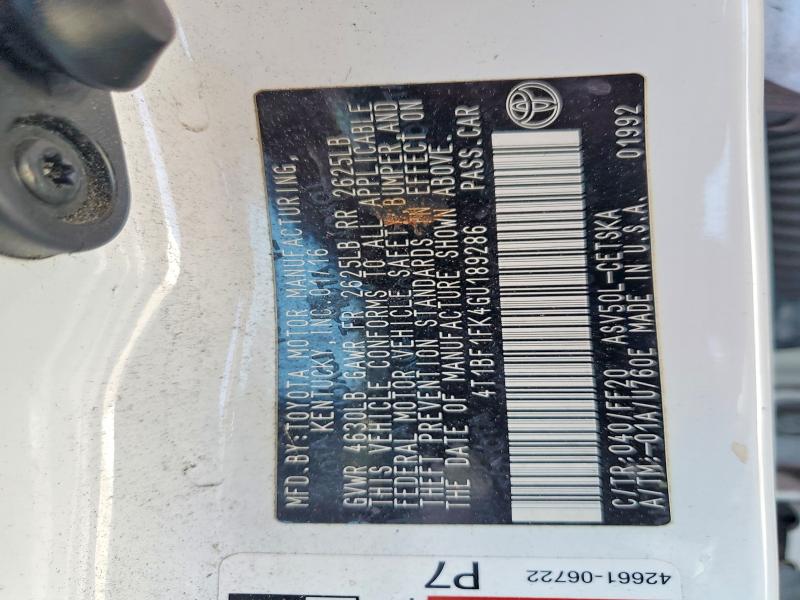 2016 Toyt Camry მანქანა იყიდება აუქციონზე, vin: 4T1BF1FK4GU189286, აუქციონის ნომერი: 47455846