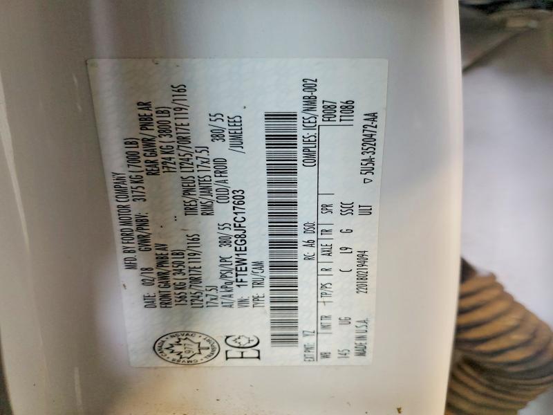 2018 Ford F150 მანქანა იყიდება აუქციონზე, vin: 1FTEW1EG8JFC17603, აუქციონის ნომერი: 46623306