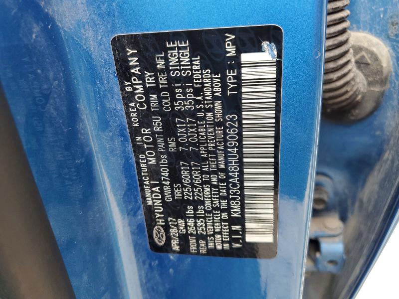 45850606 :رقم المزاد ، KM8J3CA48HU490623 vin ، 2017 Hyundai Tucson مزاد بيع