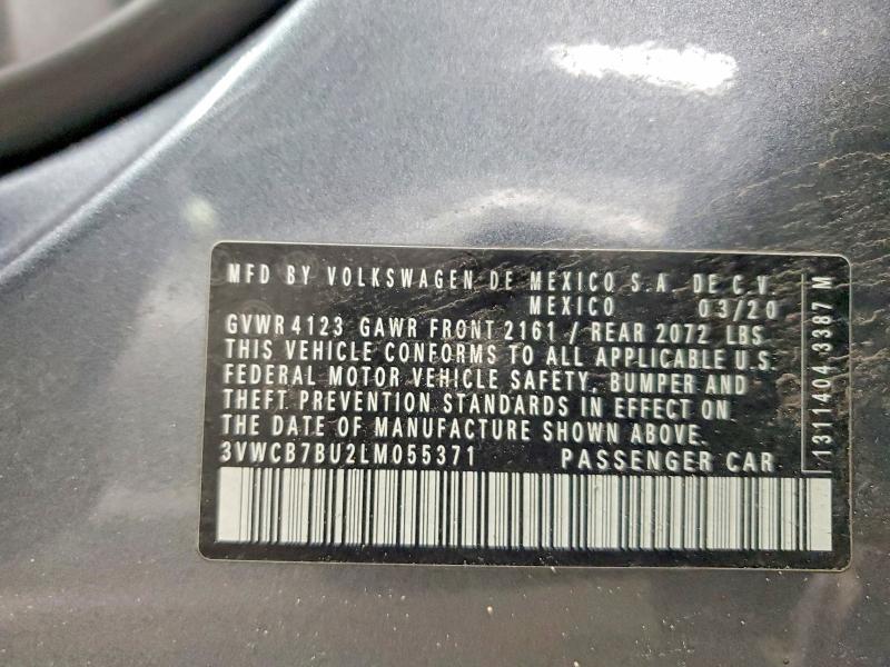 79290585 :رقم المزاد ، 3VWCB7BU2LM055371 vin ، 2020 Volkswagen Jetta مزاد بيع