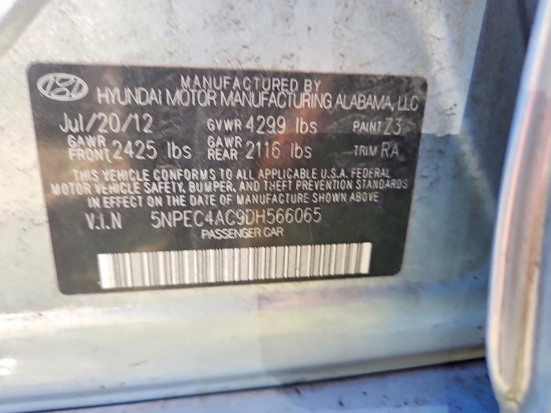 2013 Hyundai Sonata მანქანა იყიდება აუქციონზე, vin: 5NPEC4AC9DH566065, აუქციონის ნომერი: 42073146